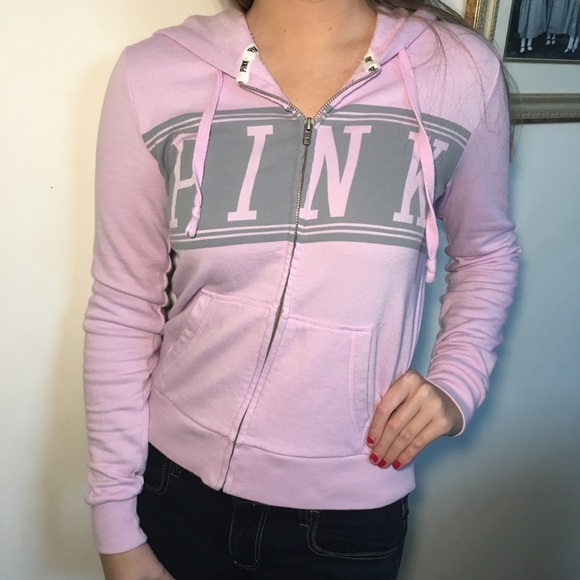 PINK Victoria's Secret Tops - VS PINK LAVENDER FULL ZIP UP HOODIE SIZE XS